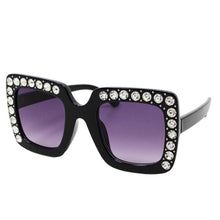 Load image into Gallery viewer, Square Crystals Sunglasses: Pink
