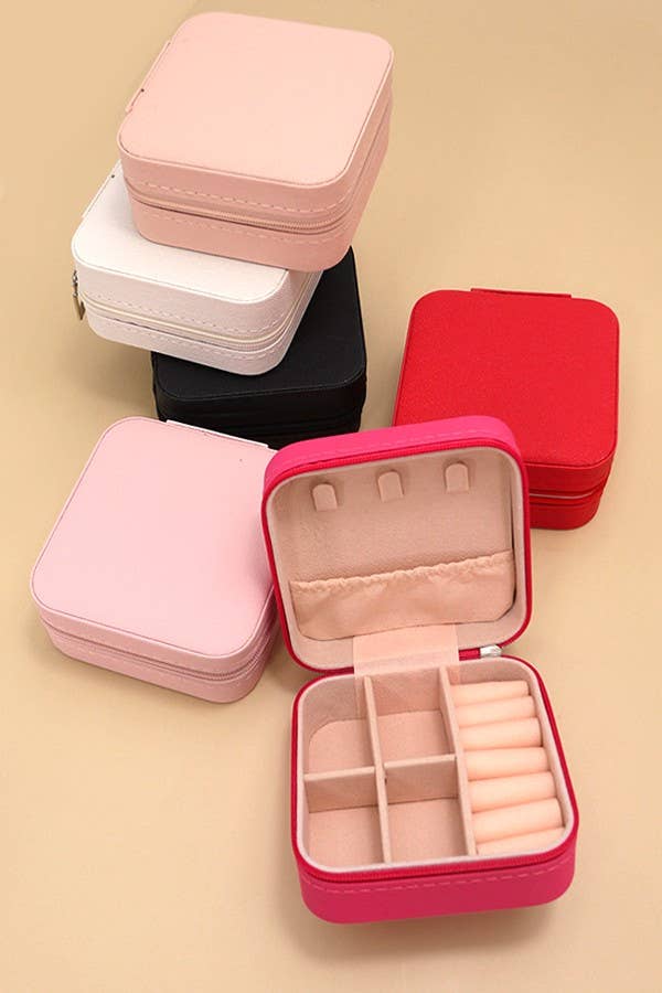 JEWELRY ORGANIZER TRAVEL BOX CASE | 40P532: Black