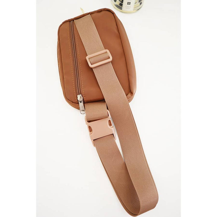 Solid Color Crossbody Fanny Pack Belt Bag: BLACK