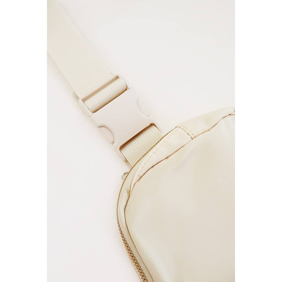 Solid Color Crossbody Fanny Pack Belt Bag: BLACK