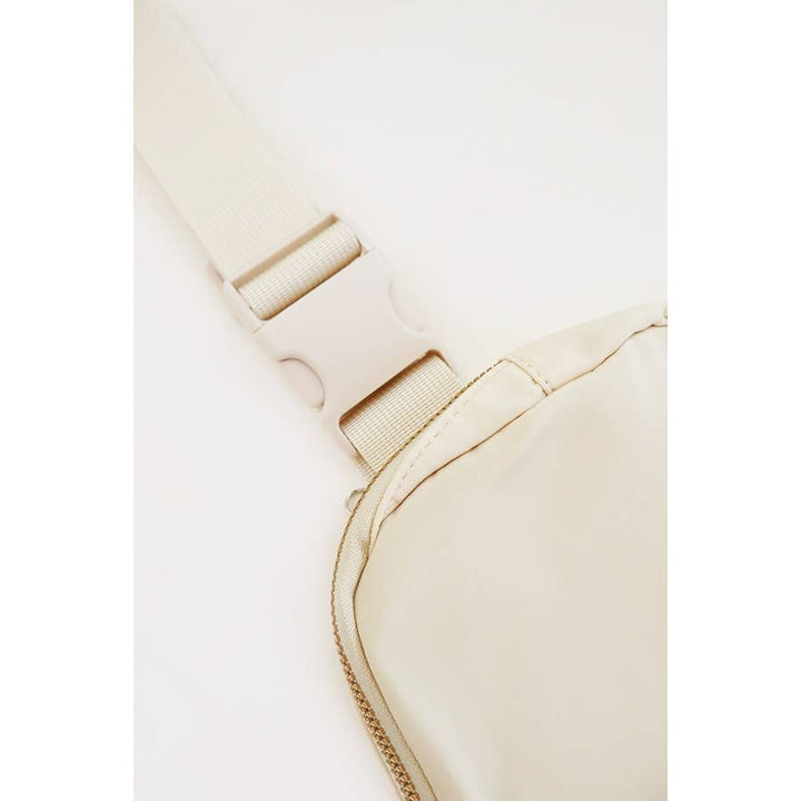 Solid Color Crossbody Fanny Pack Belt Bag: BLACK