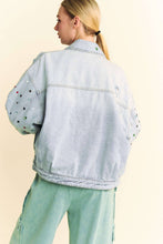 Load image into Gallery viewer, JEWELRY STONES AND STUDS EMBELLISHED DENIM JACKET
