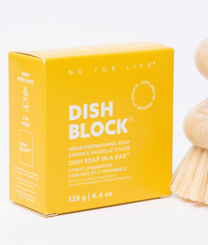 DISH BLOCK® solid dish soap bar - Citrus Lemongrass - No Tox Life