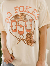 Load image into Gallery viewer, Oklahoma State OSU Cowboys Boots Off White Thrifted Tee LARGE
