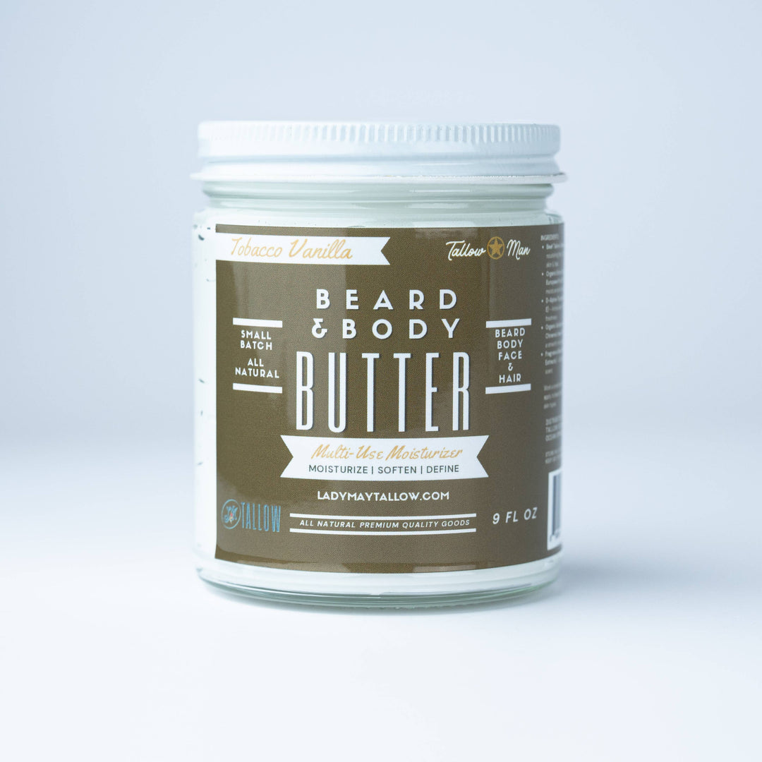 All-Natural Tallow Beard, Hair &amp; Scalp Butter 9oz: OLD TIME BARBERSHOP