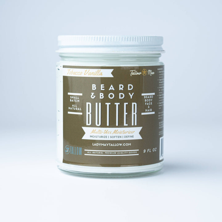 All-Natural Tallow Beard, Hair &amp; Scalp Butter 9oz: OLD TIME BARBERSHOP