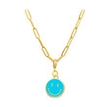 Load image into Gallery viewer, Happy Face Necklace by ZOMI GEMS: Teal
