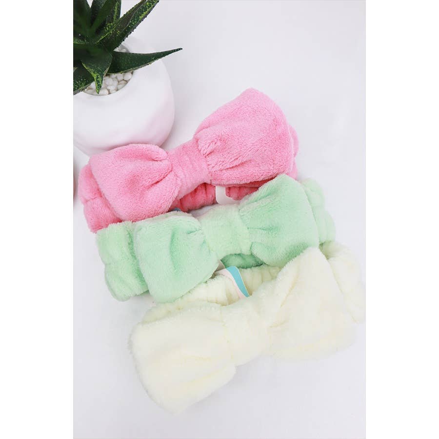 Beauty Spa Bow Headbands Assorted Solid Colors