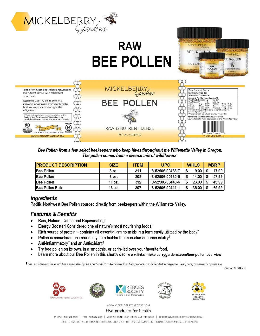 Bee Pollen: 3oz
