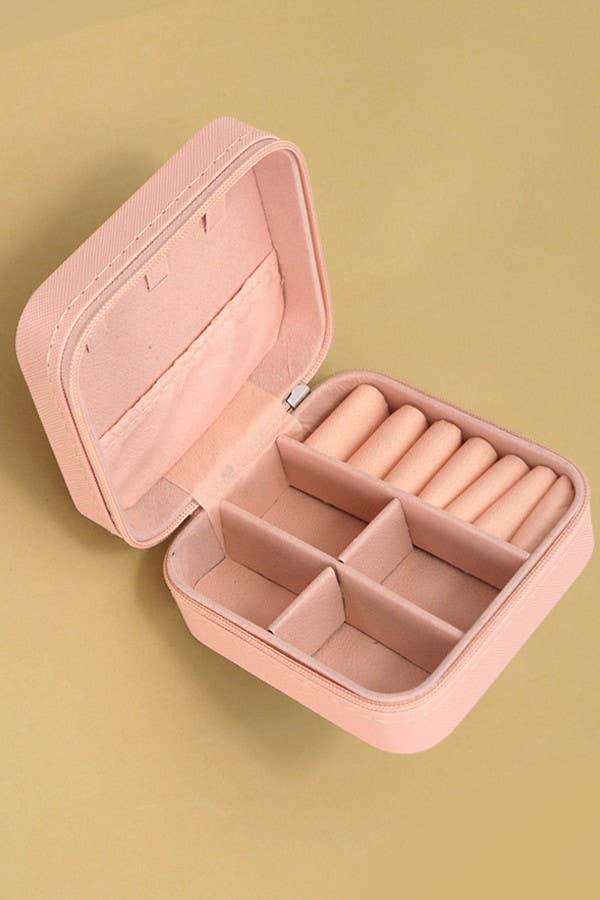 JEWELRY ORGANIZER TRAVEL BOX CASE | 40P532: Black