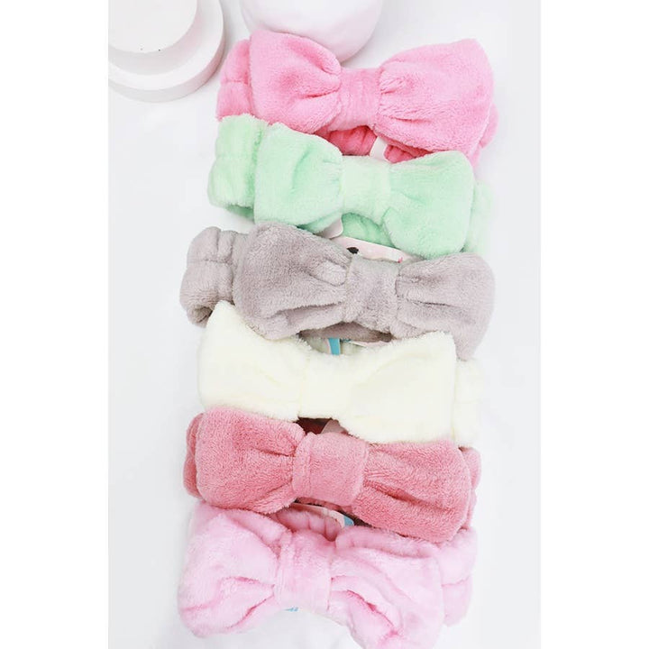 Beauty Spa Bow Headbands Assorted Solid Colors