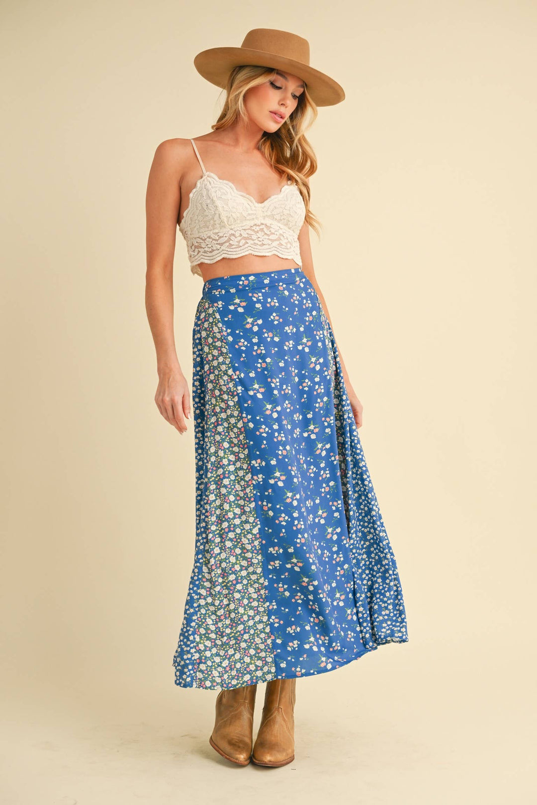 Melanie Skirt: Black Floral