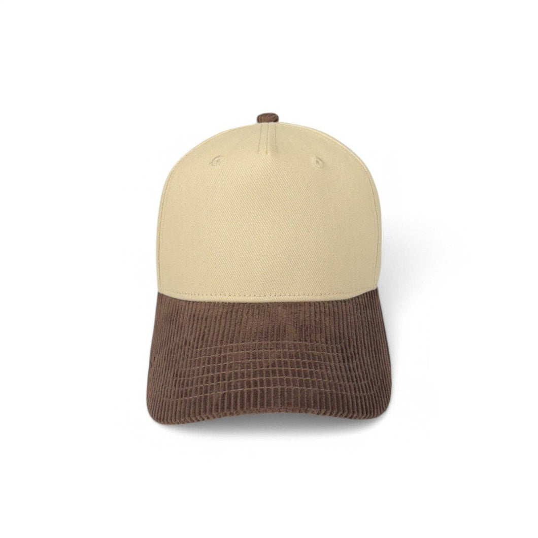 Corduroy Hats - Customizable: Brown & Cream