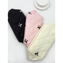 Load image into Gallery viewer, Embossed Cloth with Bow Embroidery Cosmetic Bag
