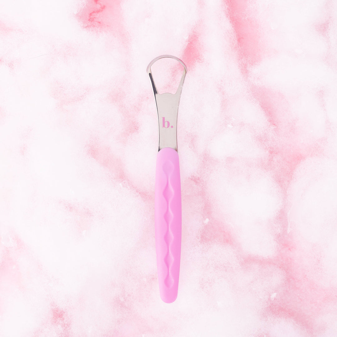 Stainless Steel Tongue Scraper: Pink