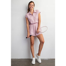 Load image into Gallery viewer, BUTTER SHORT SLEEVE QUARTER ZIP ROMPER
