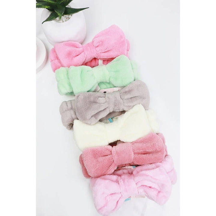 Beauty Spa Bow Headbands Assorted Solid Colors