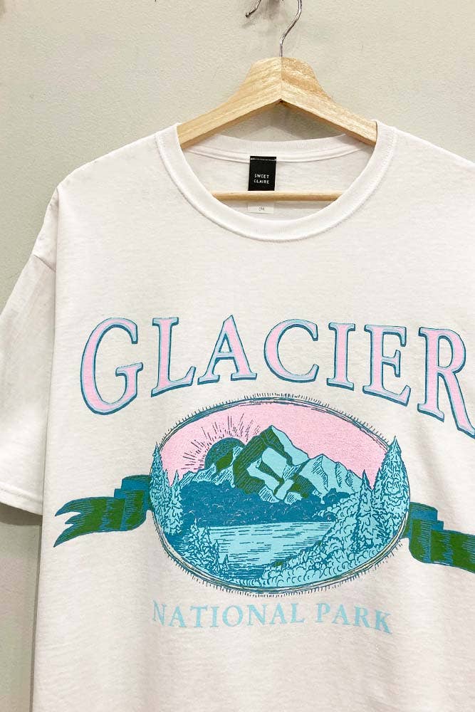 Glacier National Park Tee : White / OVERSIZED / LXL