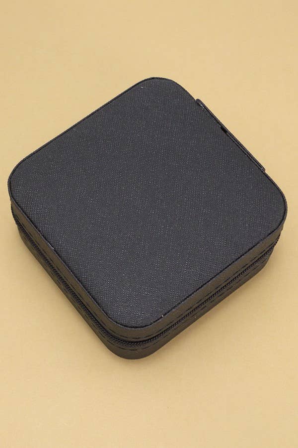 JEWELRY ORGANIZER TRAVEL BOX CASE | 40P532: Black