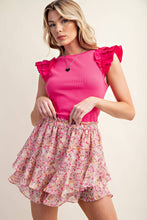 Load image into Gallery viewer, CASUAL RUFFLED SLEEVES RIB TOP
