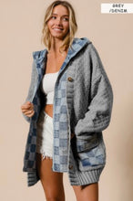 Load image into Gallery viewer, Washed Denim Zip up sweater
