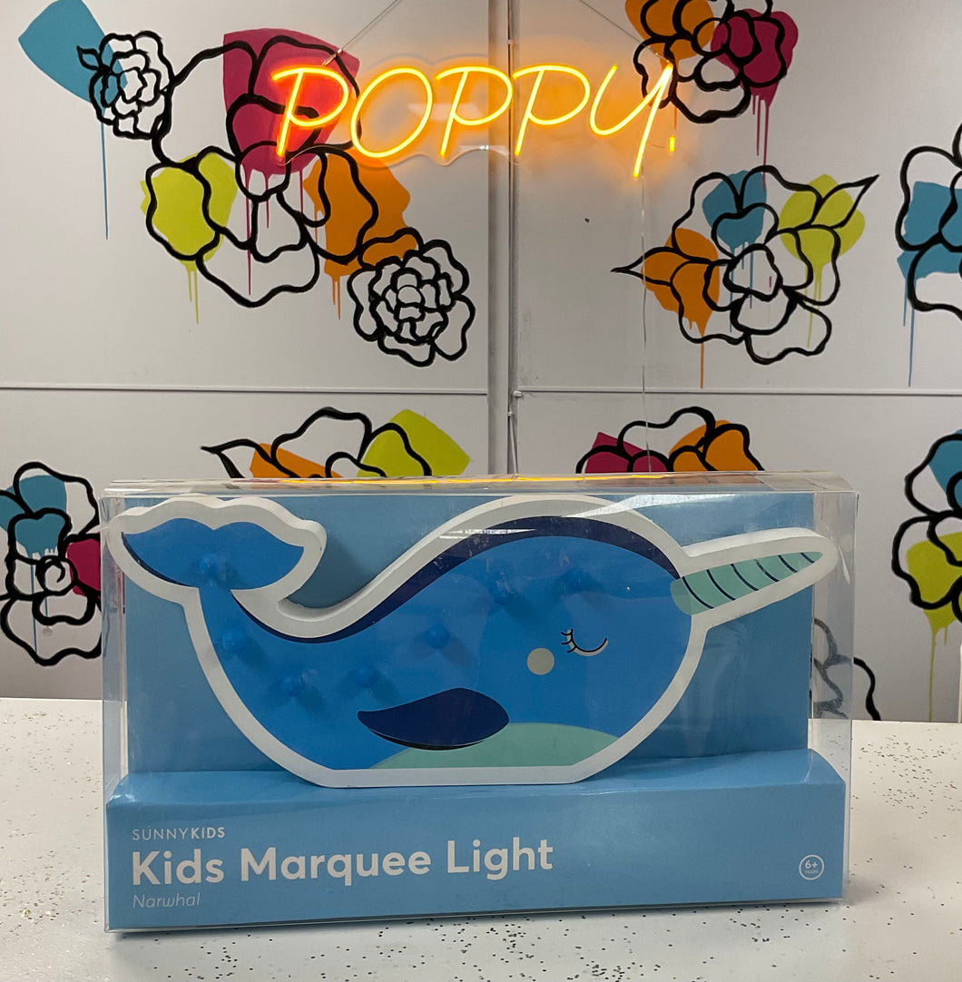 Kids Marquee Light - Narwhal