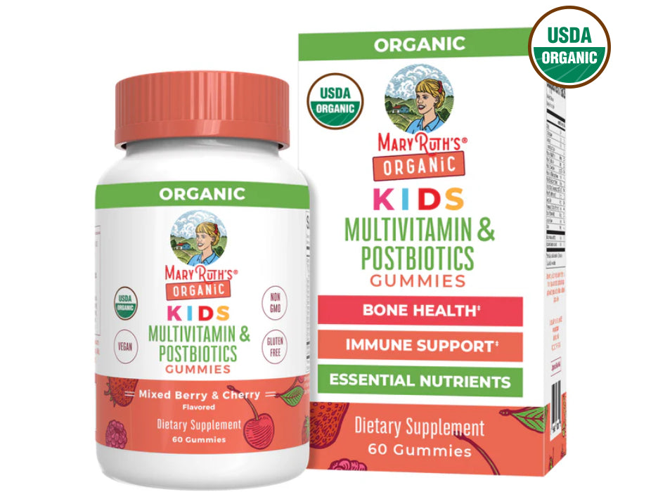 Mary Ruth’s: Organic Kids Multivitamin + Postbiotics Gummies