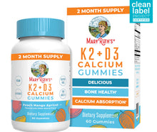 Load image into Gallery viewer, Mary Ruth’s: K2 + D3 Calcium Gummies
