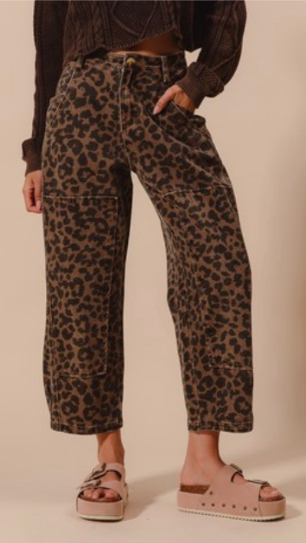 LEOPARD BARREL PANTS