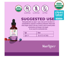 Load image into Gallery viewer, Mary Ruth’s: Organic Kids Elderberry Liquid Drops
