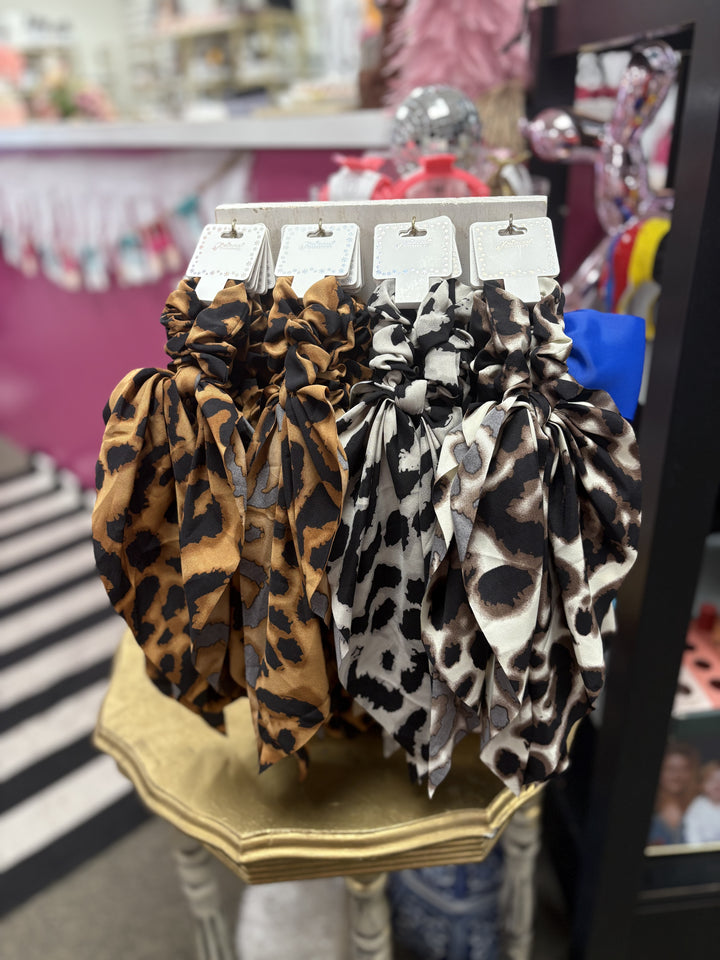 Leopard Scarf Hair Scrunchie