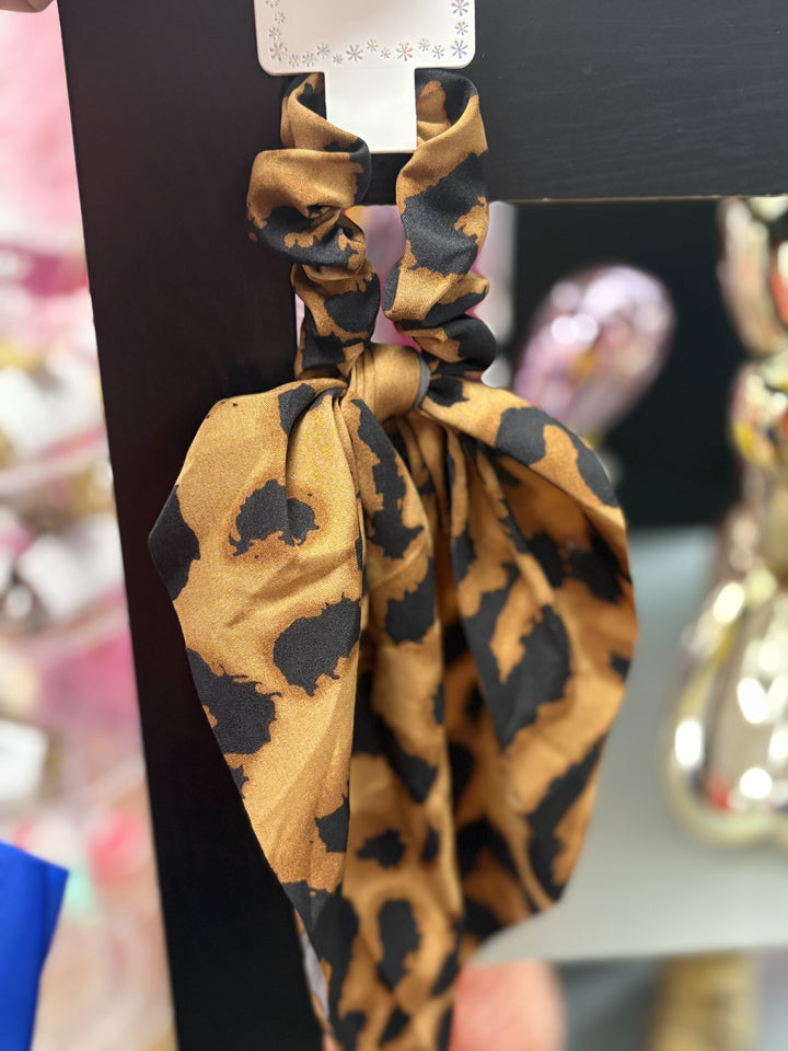 Leopard Scarf Hair Scrunchie
