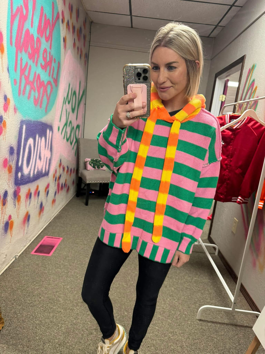 MULTI COLOR STRIPE PULLOVER SWEATER TOP