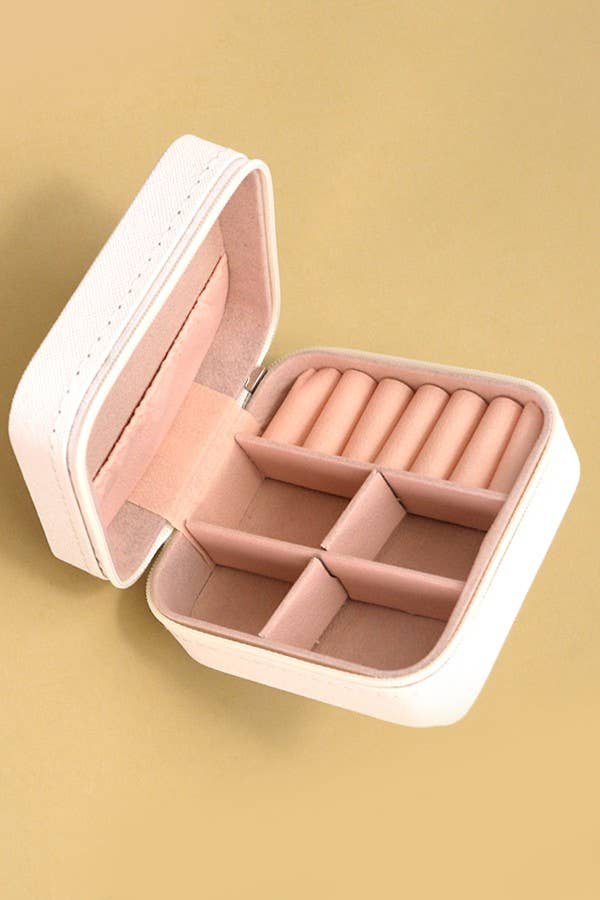 JEWELRY ORGANIZER TRAVEL BOX CASE | 40P532: Black