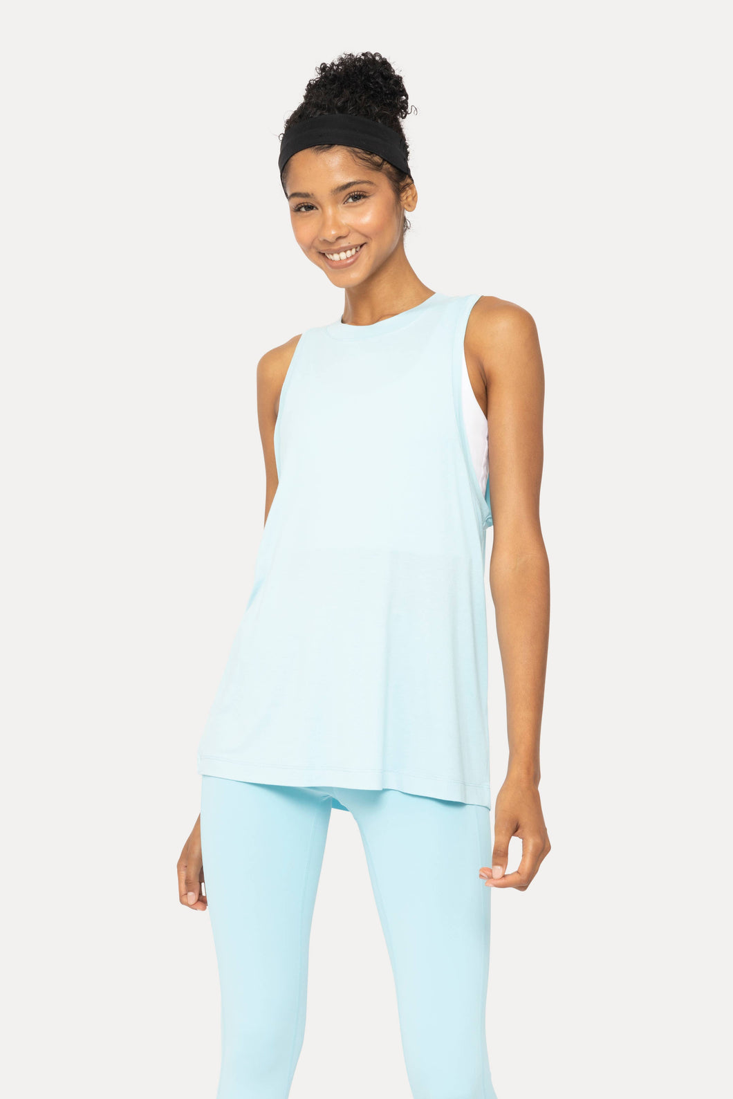 Raw Edge Flow Tank: BRIGHT BLUE