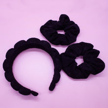 Load image into Gallery viewer, Terry Cloth Spa Headband W/ Scrunchies:Pink Floral
