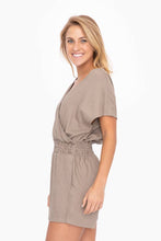 Load image into Gallery viewer, Dolman Sleeve Resort Romper: WARM GREY
