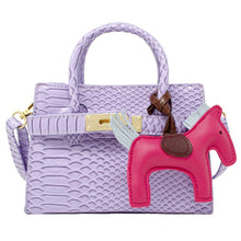 Load image into Gallery viewer, Crocodile Pony Handbag: Hot Pink
