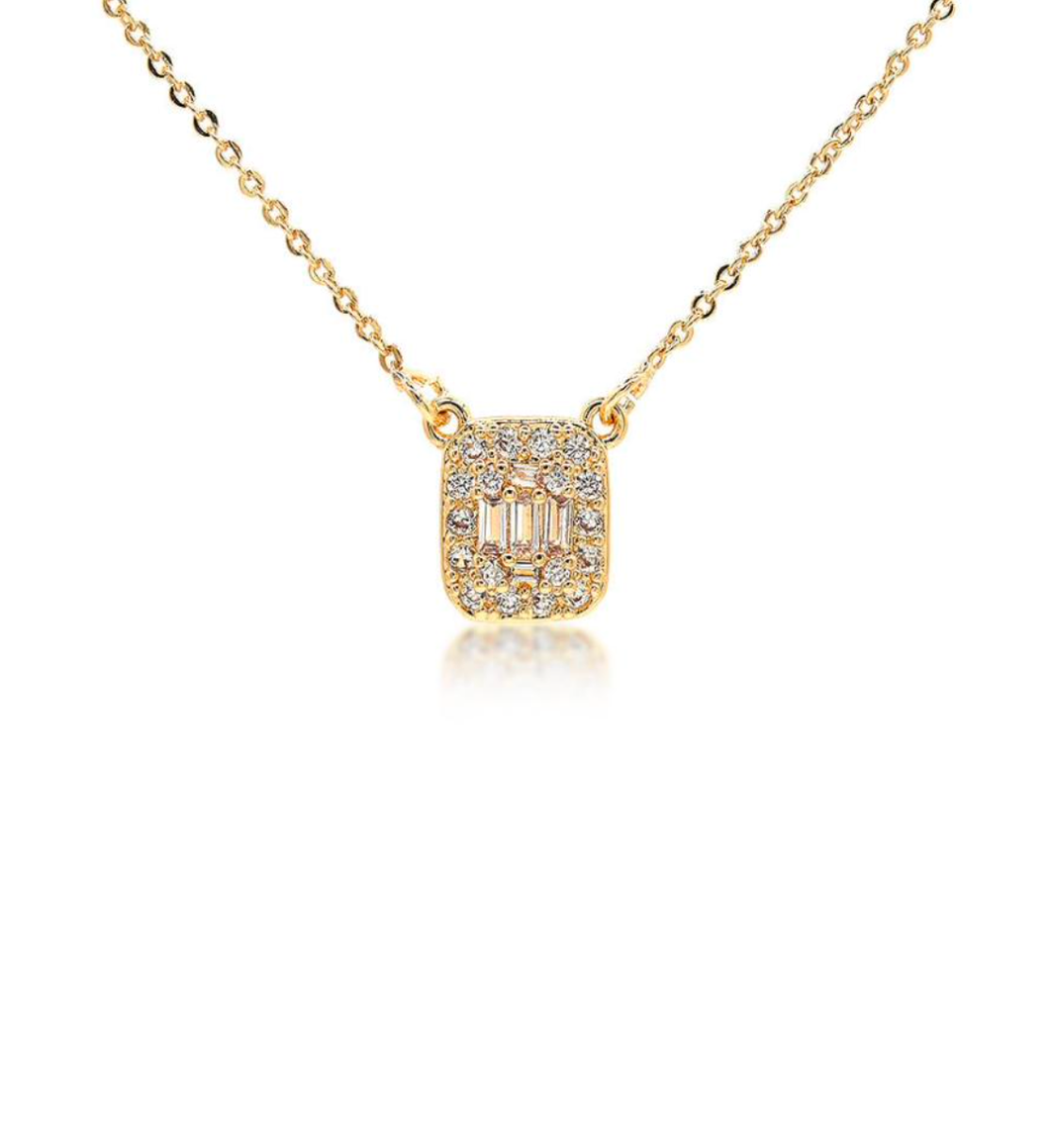 Baguette CZ Dainty Necklace