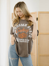 Load image into Gallery viewer, Oklahoma State OSU Cowboys Draft Charcoal Thrifted Tee
