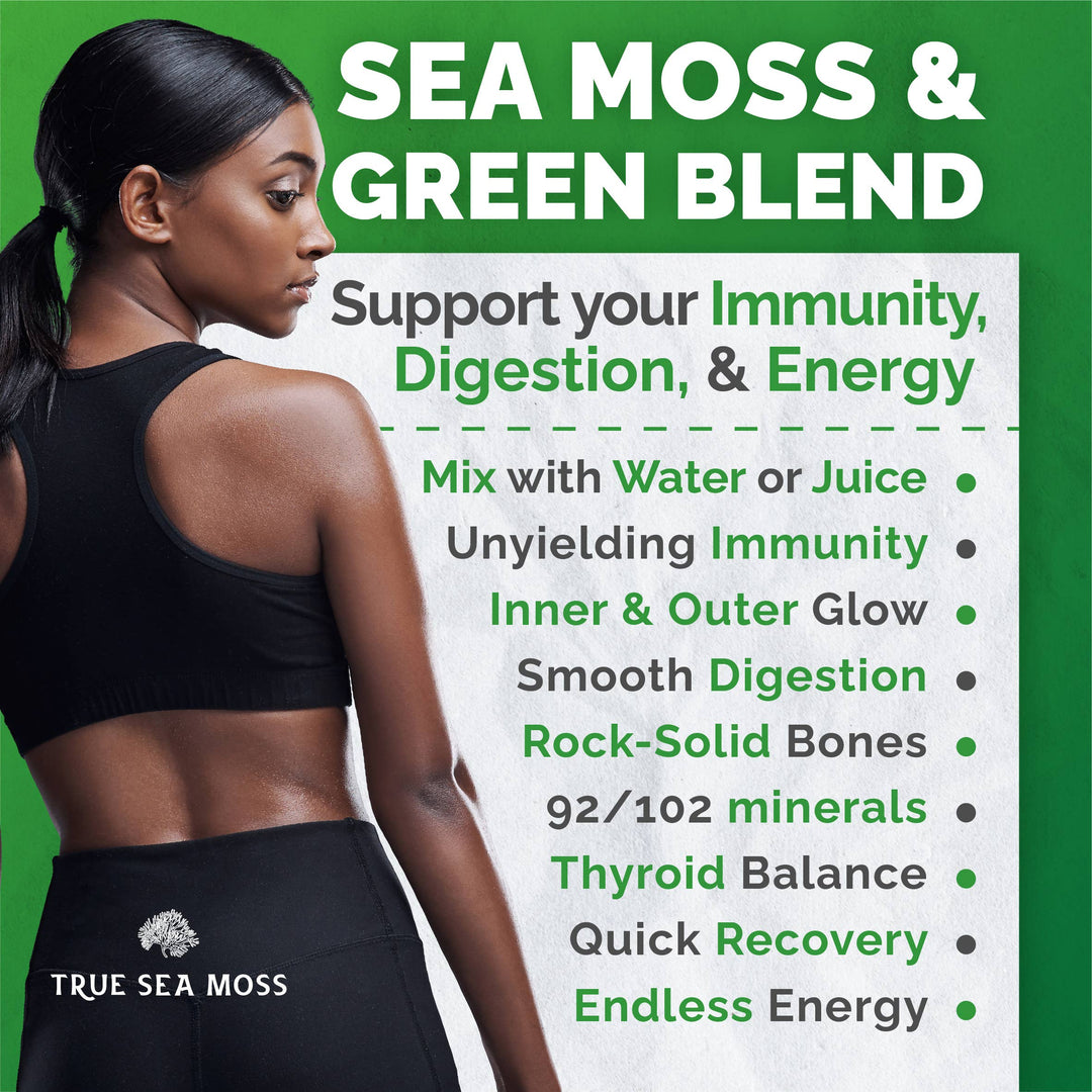 Sea Moss Green Superfood Blend with Spirulina, Ashwagandha