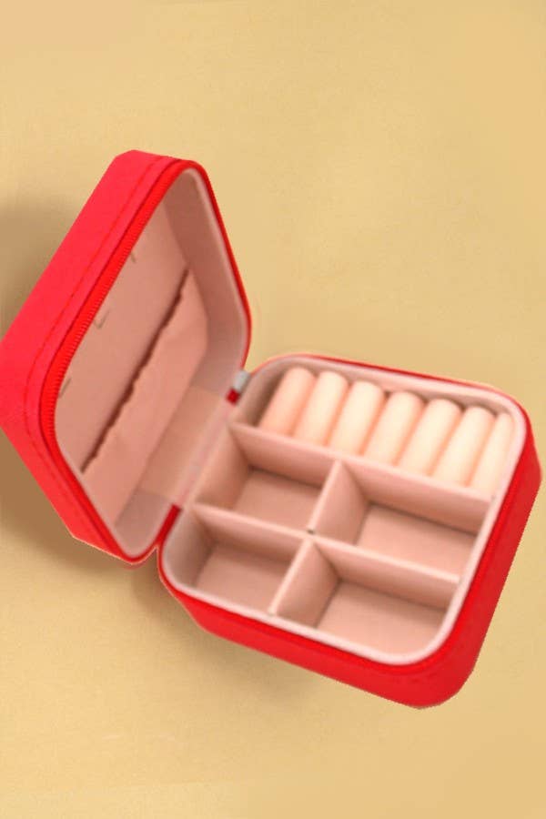 JEWELRY ORGANIZER TRAVEL BOX CASE | 40P532: Black