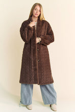 Load image into Gallery viewer, FUZZY RIB PATTERN LONG COAT
