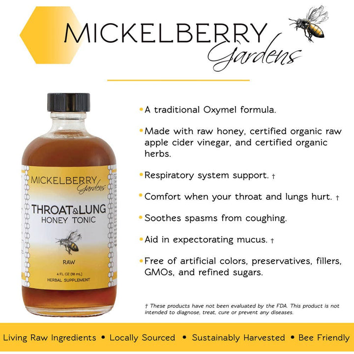 Throat and Lung Honey Tonic: 8oz