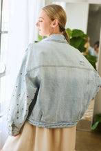 Load image into Gallery viewer, JEWELRY STONES AND STUDS EMBELLISHED DENIM JACKET
