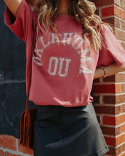Load image into Gallery viewer, OU Oklahoma Sooners Mega Arch Crimson Comfort Colors Tee
