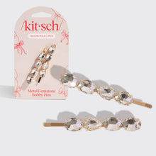 Load image into Gallery viewer, Holiday Gemstone Bobby Pins 2pc Set
