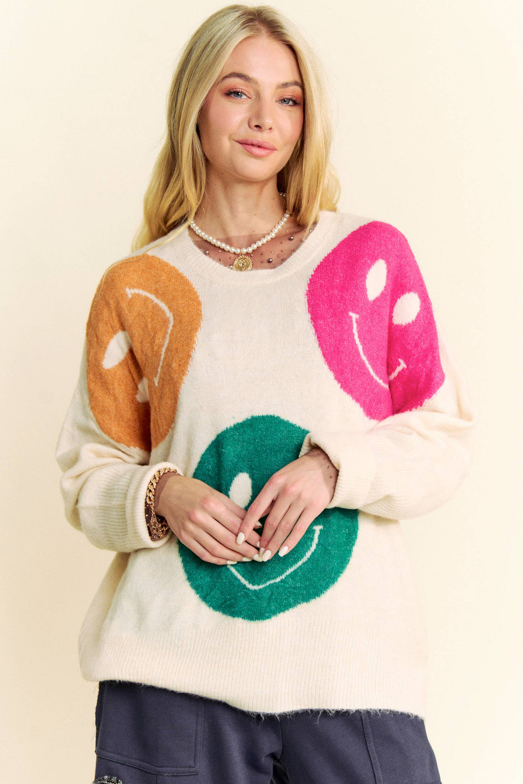 SMILE KNIT SWEATER