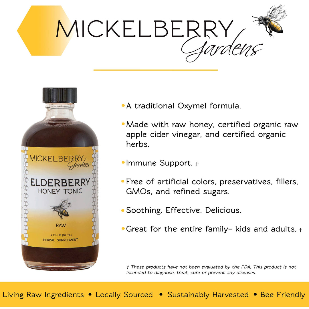 Elderberry Honey Tonic — immune support for kids and adults: 8oz