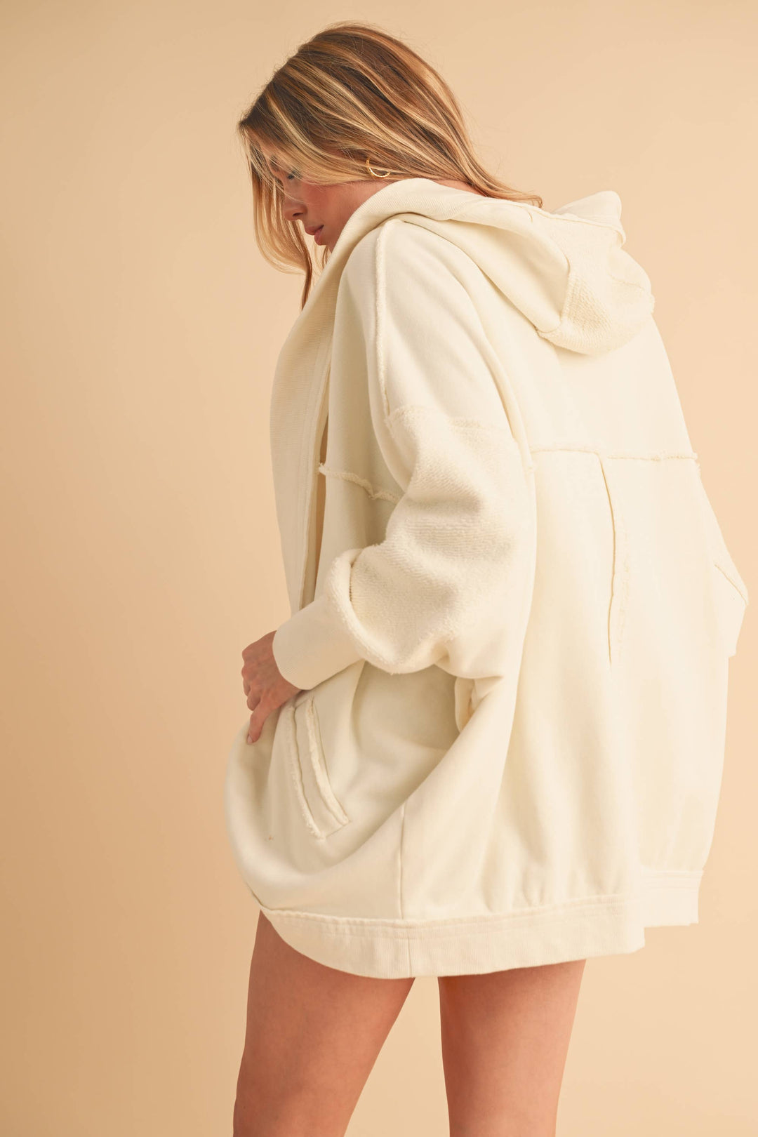 Janely Hooded Cardi: White